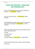 TCDHA RAD MIDTERM 1 QUESTIONS  AND ANSWERS 2025 