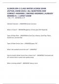 ILLINOIS EPA C CLASS WATER LICENSE EXAM &lpar;ACTUAL EXAM 2025&rpar; &vert; ALL QUESTIONS AND CORRECT ANSWERS &vert; VERIFIED ANSWERS &vert; ALREADY GRADED A&plus; &vert; LATEST EXAM