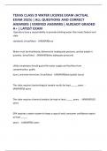 TEXAS CLASS D WATER LICENSE EXAM &lpar;ACTUAL EXAM 2025&rpar; &vert; ALL QUESTIONS AND CORRECT ANSWERS &vert; VERIFIED ANSWERS &vert; ALREADY GRADED A&plus; &vert; LATEST EXAM
