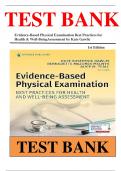 Test Bank for Evidence-Based Physical Examination: Best Practices for Health & Well-Being Assessment  – Comprehensive Book for Teaching Physical and Health Assessment Techniques 1st Edition by Kate Gawlik  (2025/2026) (New Edition with All Chapters Covere