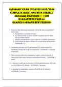 CVP BASIC EXAM UPDATED 2025&sol;2026 COMPLETE QUESTIONS WITH CORRECT DETAILED SOLUTIONS &vert;&vert; 100&percnt; GUARANTEED PASS A&plus; GRADED&excl;&excl;&excl;<BRAND NEW VERSION>