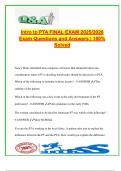 Intro to PTA Final Exam 2025&sol;2026 &ndash; 100&plus; Solved Q&A &ndash; APTA Ethics&comma; History&comma; Supervision&comma; Documentation&comma; Medicare&comma; Cultural Competence