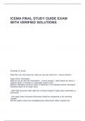ICEMA FINAL STUDY GUIDE EXAM WITH VERIFIED SOLUTIONS