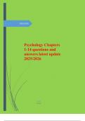 Psychology Chapters 1-14 questions and answers latest update 2025&sol;2026