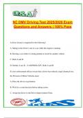 NC DMV Driving Test 2025&sol;2026 &ndash; 130 Practice Questions with Answers &vert; Road Rules&comma; DUI Penalties&comma; Speed Limits & Sign Meanings