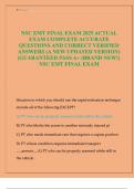 NSC EMT FINAL EXAM 2025 ACTUAL EXAM COMPLETE ACCURATE QUESTIONS AND CORRECT VERIFIED ANSWERS
