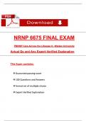 NRNP 6675 Final Exam Qs and Ans with Explanation &lpar;Latest 2025 &sol; 2026&rpar;&colon; Most Comprehensive to Pass the Exam&comma; 100&percnt; Verified - PDF