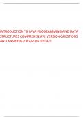 INTRODUCTION TO JAVA PROGRAMMING AND DATA  STRUCTURES COMPREHENSIVE VERSION QUESTIONS  AND ANSWERS 2025&sol;2026 UPDATE