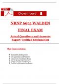  NRNP 6675 Final Exam Qs and Ans with Explanation &lpar;Latest 2026 &sol; 2027&rpar;&colon; Most Comprehensive to Pass the Exam&comma; 100&percnt; Verified - PDF