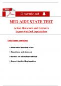 Medication Aide State Test Exam Questions and Answers &lpar;Latest 2025 &sol; 2026&rpar; 100&percnt; Verified &lpar;UPDATED&rpar;