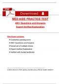 Certified Medication Aide Test Study Guide with 400&plus; Practice Questions and Verified Answers &lpar;2025 &sol; 2026&rpar; 100&percnt; Guarantee Pass - UPDATED