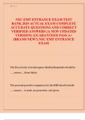 NSC EMT ENTRANCE EXAM TEST BANK 2025 ACTUAL EXAM COMPLETE ACCURATE QUESTIONS AND CORRECT VERIFIED ANSWERS