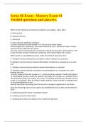 Series 66 Exam - Mastery Exam -1 Verified questions and answers