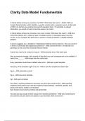 Clarity Data Model Fundamentals NEWEST 2025&sol;2026 ACTUAL EXAM COMPLETE QUESTIONS AND CORRECT DETAILED ANSWERS &lpar;VERIFIED ANSWERS&rpar; &vert;ALREADY GRADED A&plus;&vert;&vert;BRAND NEW&excl;&excl;