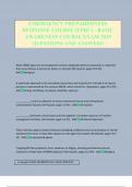EMERGENCY PREPAREDNESS RESPONSE COURSE &lpar;EPRC&rpar; - BASIC AWARENESS COURSE EXAM 2025 QUESTIONS AND ANSWERS