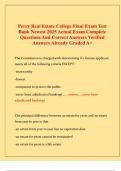 Perry Real Estate College Final Exam Test Bank Newest 2025 Actual Exam Complete Questions And Correct Answers Verified Answers Already Graded A