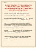 LADWP ELECTRIC STATION OPERATOR  &lpar;CIRCUIT BREAKERS&comma; DISCONNECTS&comma;  TRANSFORMERS&rpar; EXAM QUESTIONS WITH  ALREADY PASSED ANSWERS&excl;&excl;