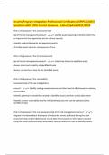 Security Program Integration Professional Certification &lpar;SPIPC&rpar; &lpar;2025&rpar; Questions with 100&percnt; Correct Answers &vert; Latest Update 2025&sol;2026