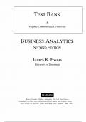 Test Bank for Business Analytics 2nd edition by James R&period; Evans