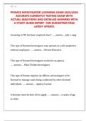 PRIVATE INVESTIGATOR LICENSING EXAM 2025