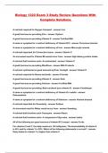 Biology 1322 Exam 3 Study Review Questions With Complete Solutions 