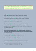 FUNDAMENTALS OF NURSING &ndash; FINAL EXAM 2025 QUESTIONS AND ANSWERS