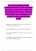 NC STATE NURSING HOME  ADMINISTRATOR LATEST UPDATED  2025&sol;2026 EXAM WITH COMPLETE QUESTIONS WITH SURE VERIFIED  SOLUTIONS 100&percnt; GRADED AT A&plus; SCORE&excl;&excl; SURE GUARANTEED PASS&excl;&excl; 