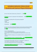 GENERAL BIOLOGY FINAL EXAM  Questions and Answers &lpar;Expert Solutions&rpar;