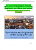 Solution Manual For Operations Management In The Supply Chain&colon; Sustainability and Resilience  by Roger Schroeder &vert;&vert;ISBN&colon;9781266834691