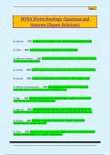 HOSA Biotechnology Questions and  Answers &lpar;Expert Solutions&rpar;