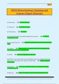 HOSA Biotechnology Questions and  Answers &lpar;Expert Solutions&rpar; 