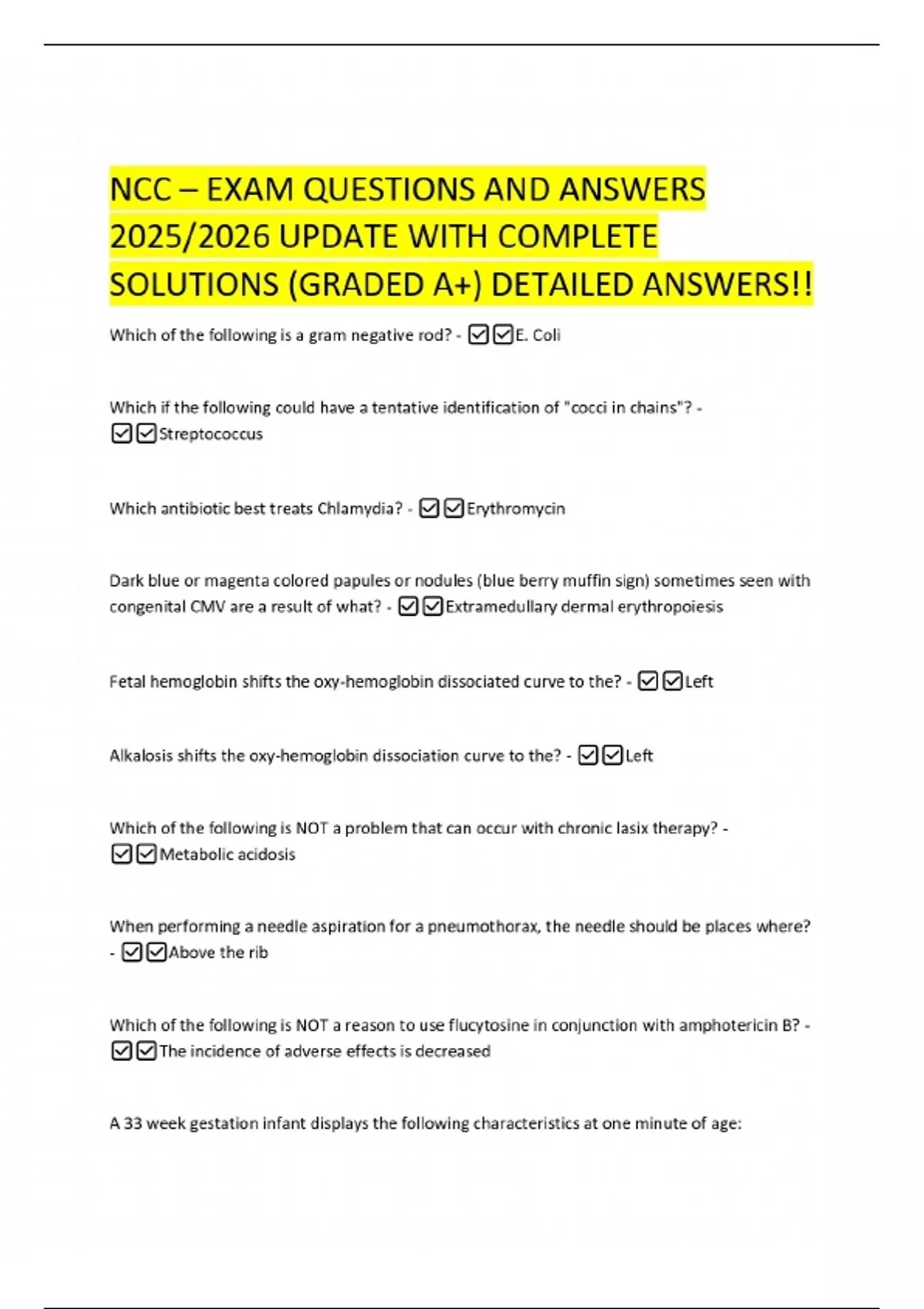 NCC – EXAM QUESTIONS AND ANSWERS 2025/2026 UPDATE WITH COMPLETE ...