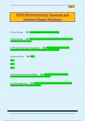 HOSA Biotechnology Questions and  Answers &lpar;Expert Solutions&rpar; 