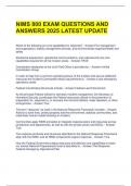 NIMS 800 EXAM QUESTIONS AND ANSWERS 2025 LATEST UPDATE 