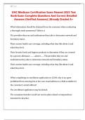 UHC Medicare Certification Exam Newest 2025 Test Bank Exam Complete Questions And Correct Detailed Answers