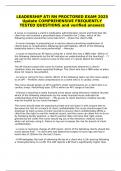 LEADERSHIP ATI RN PROCTORED EXAM 2025 Update COMPREHENSIVE FREQUENTLY TESTED QUESTIONS and verified answers 