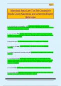 Maryland State Law Test for Counselors  Study Guide Questions and Answers &lpar;Expert  Solutions&rpar;