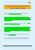 Mental Health - N244 Questions and  Answers &lpar;Expert Solutions&rpar;