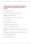 Fundamentals of Engineering Robotics Certification  Exam 12025&sol;2026 &ndash; Complete Q&A with Correct  Answers