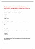 Fundamentals of Engineering Practice Exam  12025&sol;2026 &ndash; Complete Q&A with Correct Answers