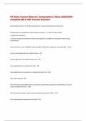 PA State Funeral Director Jurisprudence Exam 2025&sol;2026 &ndash;  Complete Q&A with Correct Answers 