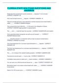 Florida State NHA Exam questions and answers