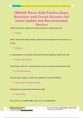 Nnaap nurse aide practice exam questions and correct answers the latest update and recommended version