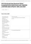 HCA Provincial Exam Reviewer EXAM ELABORATIONS QUESTIONS AND VERIFIED ANSWERS 2025 UPDATE &vert; 100&percnt; SOLVED&excl;&excl;