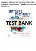 Test Bank - Anatomy and Physiology 11th Edition  &lpar;Patton 2023&rpar; Chapter 1-48&comma; Complete Questions and  Answers &lpar;A&plus;&rpar;&period;