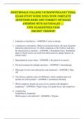 Nightingale College Pathophysiology FINAL  EXAM STUDY GUIDE 2025&sol;2026 COMPLETE  QUESTIONS BANK AND CORRECT DETAILED  ANSWERS WITH RATIONALES &vert;&vert;   100&percnt; GUARANTEED PASS   <RECENT VERSION> 