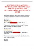 GCAP INDUSTRIAL AMMONIA REFRIGERATION TRAINING EXAM 2025&sol;2026 QUESTIONS AND DETAILED CORRECT ANSWERS &vert; A&plus; GRADE