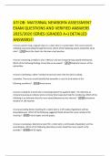 ATI OB- MATERNAL NEWBORN ASSESSMENT EXAM QUESTIONS AND VERIFIED ANSWERS 2025&sol;2026 SERIES &lpar;GRADED A&plus;&rpar; DETAILED ANSWERS&excl;&excl;