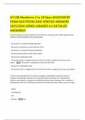 ATI OB-Newborns 2 to 28 Days ASSESSMENT EXAM QUESTIONS AND VERIFIED ANSWERS 2025&sol;2026 SERIES &lpar;GRADED A&plus;&rpar; DETAILED ANSWERS&excl;&excl;
