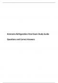 Ammonia Refrigeration Final Exam Study Guide Questions and Correct Answers